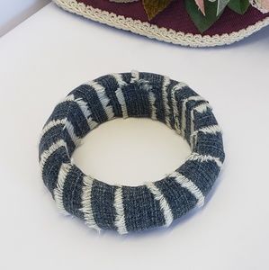 Unique Handmade Denim Bangle Bracelet